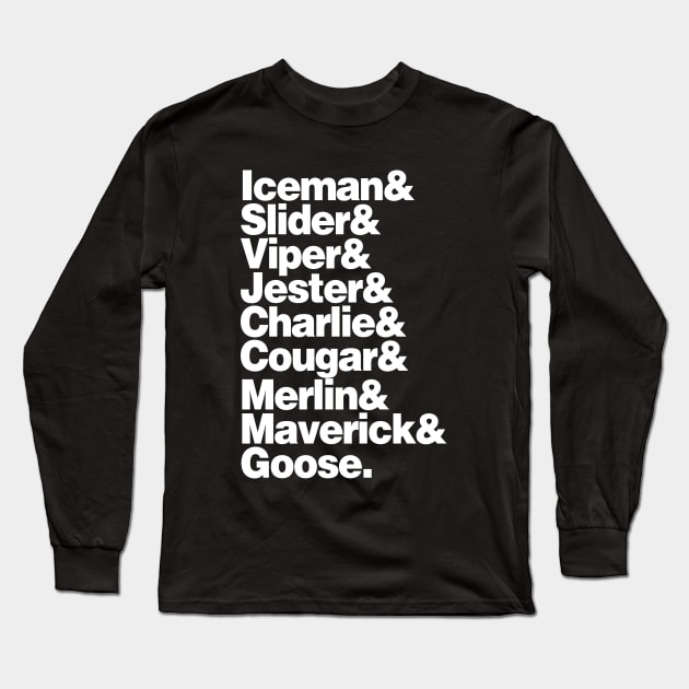 Top Gun Names List Long Sleeve T-Shirt by NotoriousMedia